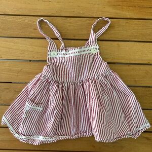 Ralph Lauren Cotton Red and White Striped Dress